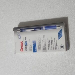 Pens EnerGel RTX Pentel needle tip 0.5 blue liquid INk BLN75-C quick dry lot 12